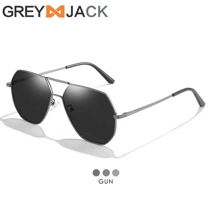Gambar Grey Jack Kacamata hitam Sunglasses Polarized Anti UV Anti Silau Metal Model Aviator Fashion Pria dan Wanita Style Elegant Unisex  SA 8692 X - GUN dari Grey Jack Eyewear undefined Tokopedia