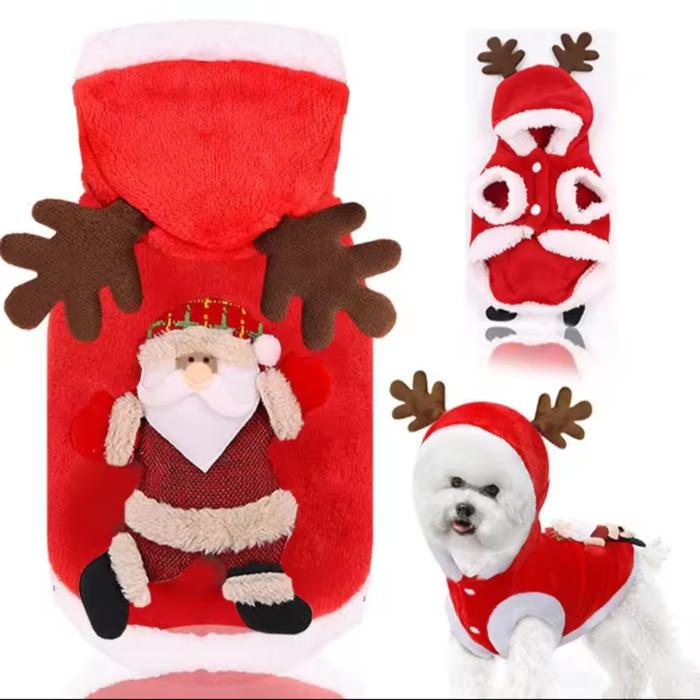 Gambar baju anjing dan baju kucing baju hoodie natal hewan PETNATAL011 - Santa, S dari Dj Pets undefined Tokopedia