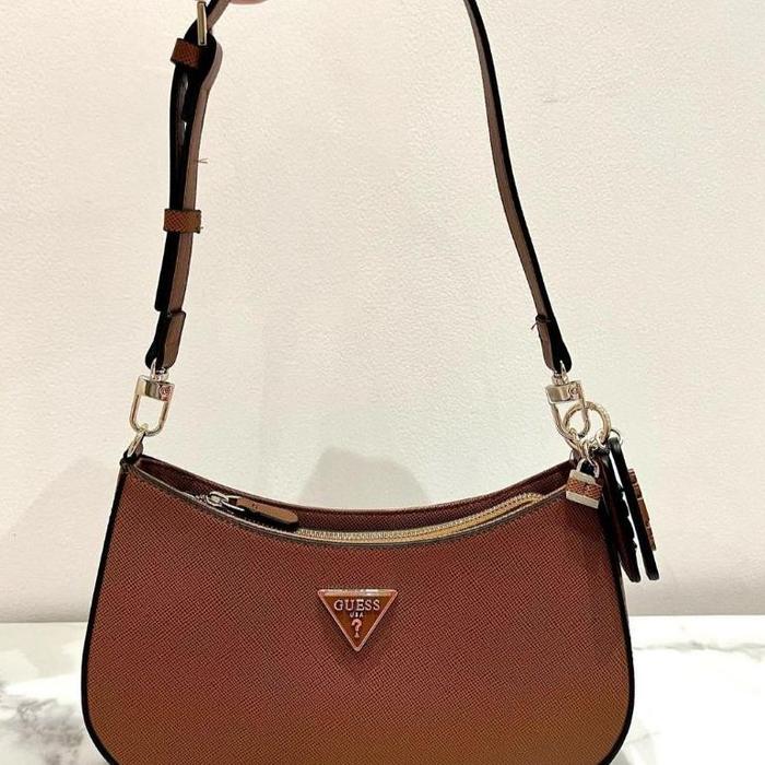 NEW guess noelle shoulder bag tas guess noelle tas guess selempang tas  guess original Cokelat, Free Dustbag