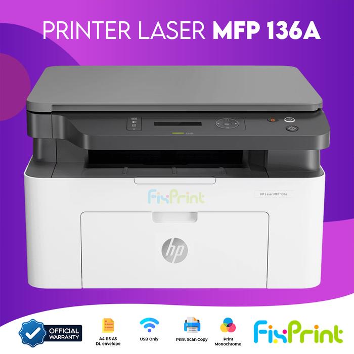 Gambar Printer HP LaserJet 136A 136W Wifi Print Scan Copy Duplex A4 Laser Jet Monochrome MFP 136A All In One Multifungsi 4ZB85A MFP 136W 4ZB86A Wireless Bergaransi Resmi Pengganti Printer 135a 135w - 136A No Wifi dari FixPrint Indonesia undefined Tokopedia
