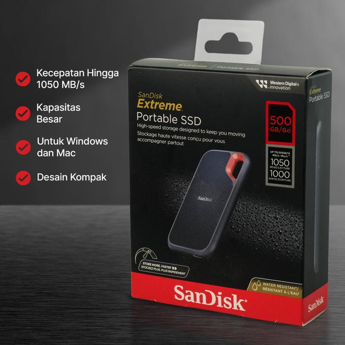 Gambar Sandisk Portable Extreme Ssd 4TB 2TB 1TB 500GB Extreme V2 USB Type C 3.2 Hardisk Ssd - 500GB 1050Mb/s dari Rajaponselcom undefined Tokopedia