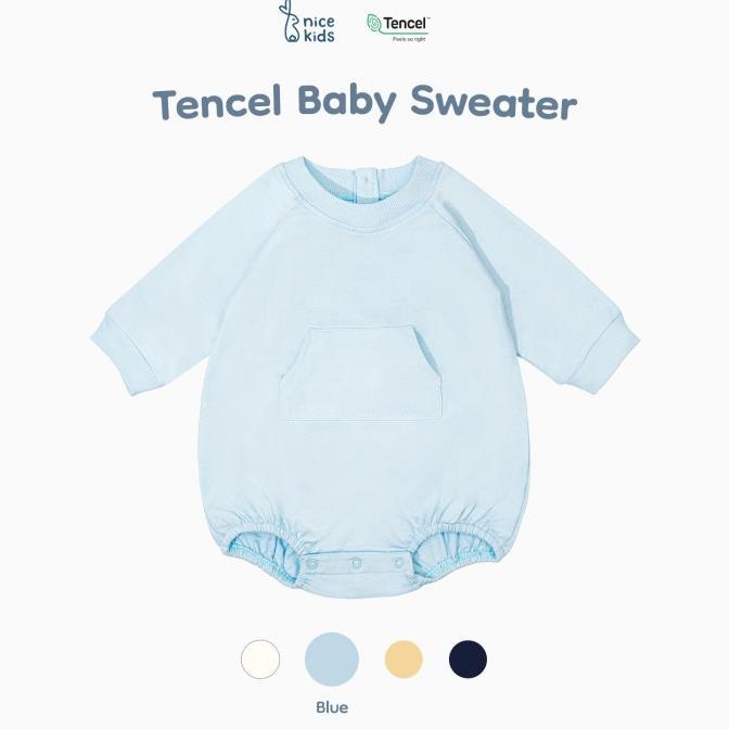 Gambar Tencel Baby Sweater Premium Nice Kids Bodysuit Jumper Bayi Unisex (0-12 Bulan) - Blue, 6-12 Months dari Magtimate52 undefined Tokopedia