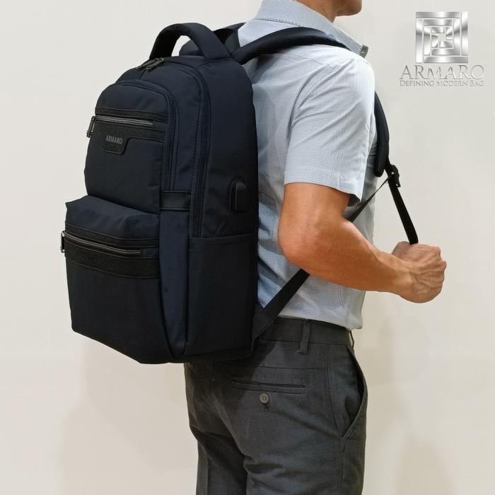 Gambar Tas ransel pria laptop - ARMARO Bags - Vorstand Series - Ver.223 - Biru dari Armaro Bags undefined Tokopedia