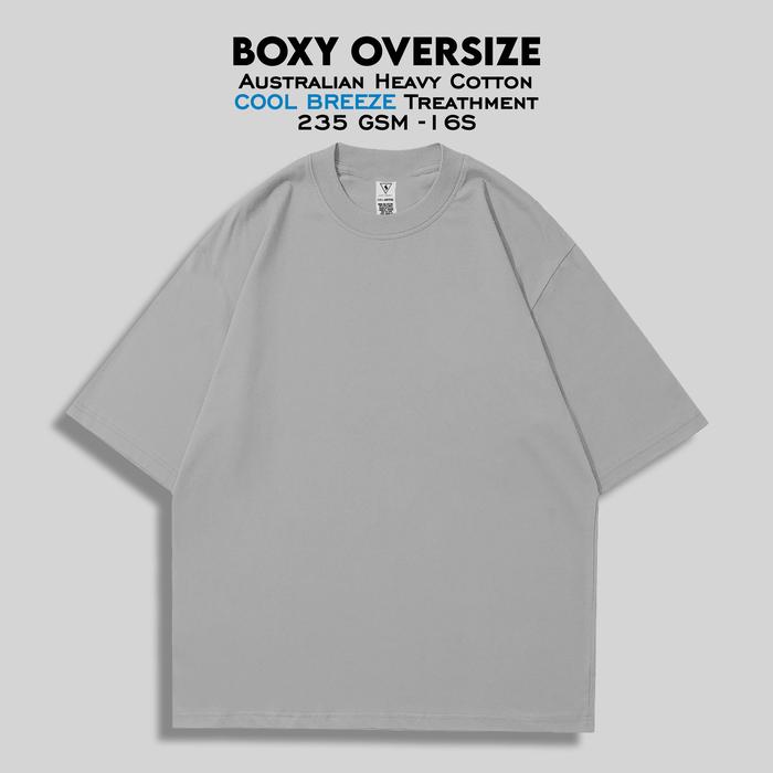 Gambar SimplySupply Kaos Polos Oversize Tshirt Boxy Fit Heavyweight 16s - Soft Grey - BOXY, S dari Simply Supply undefined Tokopedia