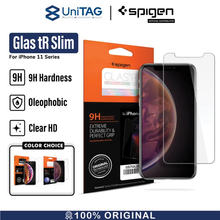 Gambar Tempered Glass for iPhone 11 / Pro / Max / XS Max / XS / XR X Spigen SLIM - 1 Pack, 11/XR dari UniTAG Store undefined Tokopedia