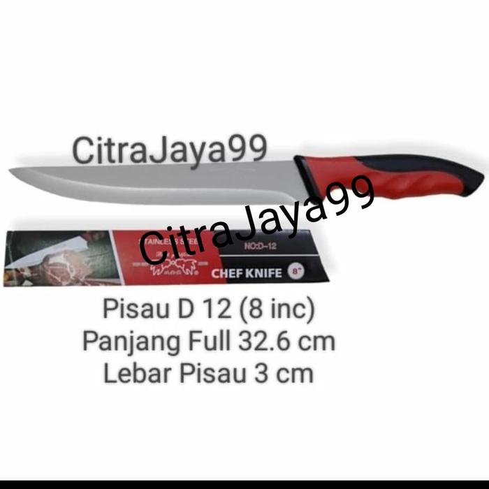 Gambar Pisau Dapur / Pisau Sayur Tebal Gagang Merah tajam - D 12 (8 inc), Pisau Dapur dari AsiaIndah88 undefined Tokopedia