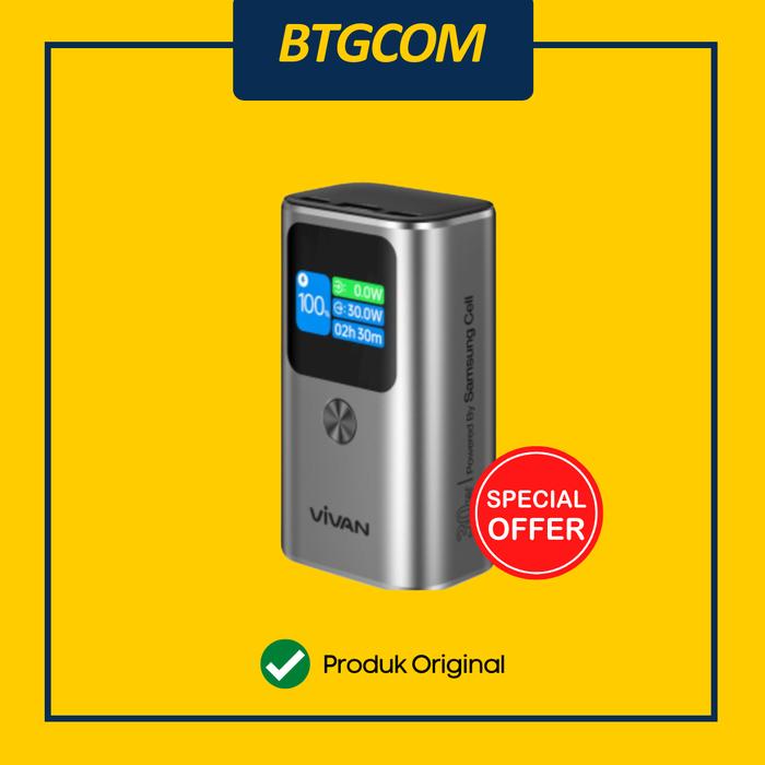 Gambar SMART POWERBANK VIVAN VPB-T10 GREY 10000MAH 30W TWO WAY FAST CHARGING WITH LED DISPLAY POWER BANK - SILVER dari btgcom undefined Tokopedia
