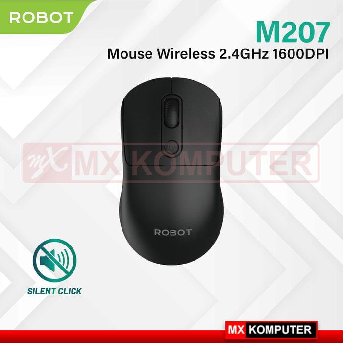 Gambar ROBOT Mouse Wireless M207 2.4GHz Optical 1600DPI - Hitam dari MXKomputer_NEW undefined Tokopedia