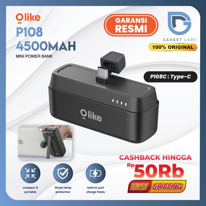 Gambar Olike P108 Mini Powerbank 4500mAh | P108C / P108L Power Bank Portable Garansi Resmi - Type C dari Gadget Labs undefined Tokopedia