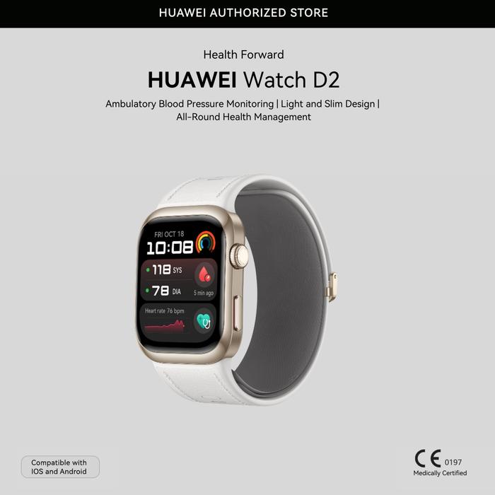 Gambar HUAWEI WATCH D2 Smartwatch | 24-hour Ambulatory Blood Pressure Monitoring | Light and Slim Design | All-Round Health - Gold dari Huawei Authorized Store undefined Tokopedia