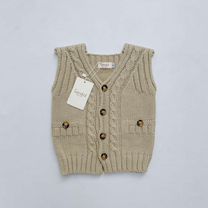 Gambar GANAKAL - Caelan Vest Cable Premium - Cream, S dari GANAKAL OFFICIAL undefined Tokopedia