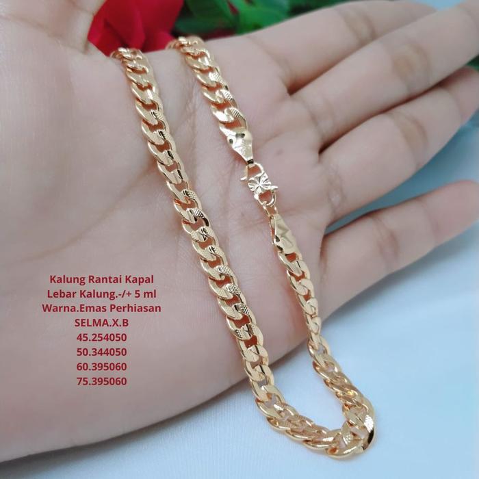 Gambar Kalung Rantai Perhiasan Aksesoris Fashion Wanita Tianium Xuping Tembaga Lapis Emas Panjang 35 45 50 60 75 Cm - #1, 45 cm dari selma acc bandung undefined Tokopedia