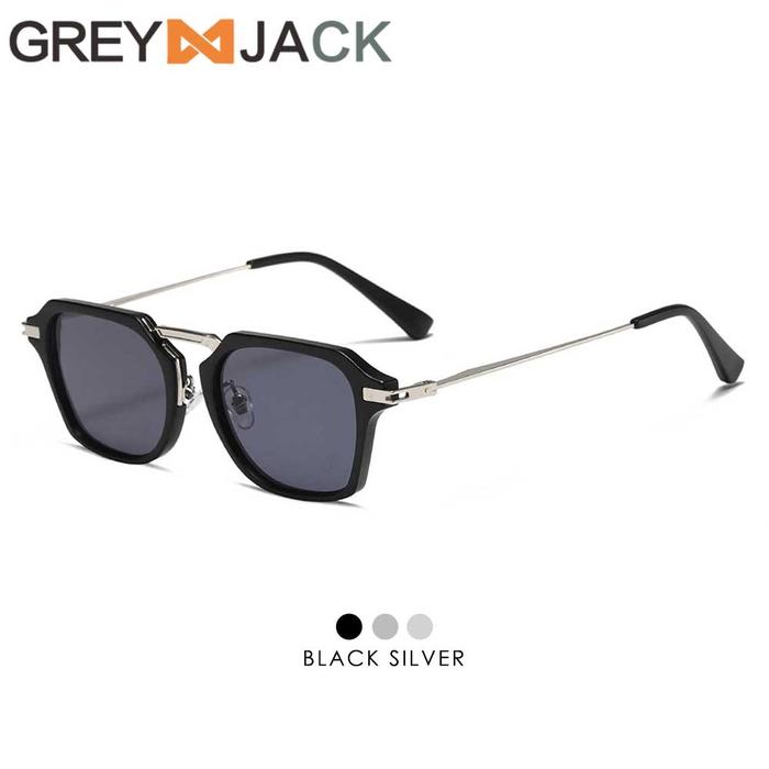 Gambar Grey Jack Kacamata Hitam Sunglasses Anti Silau UV400 Polarized Aviator Kotak TR+Metal Ringan Stylish Fashion Pria Wanita 3278 - BLACK SILVER dari Grey Jack Eyewear undefined Tokopedia