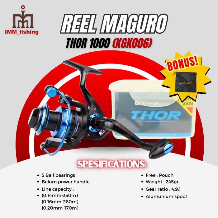 Gambar REEL MAGURO THOR | Alat Gulungan Pancing | Spinning - 1000 dari Imm Fishing undefined Tokopedia