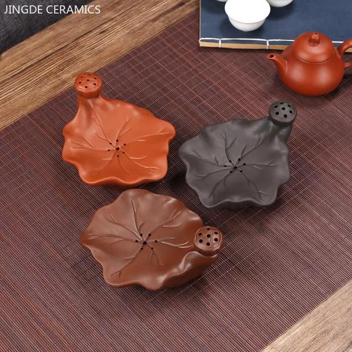 Gambar 1pc Purple Clay Lotus Leaf Shape Teapot Cushion Chinese Tea Accessories Custom Portable Tea Tray Traditional Teapot Base dari Emerald Enchantresss undefined Tokopedia