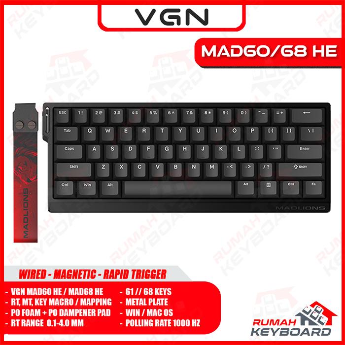 Gambar VGN - MAD60 - MAD 68 HE  - 60% - 65% - Wired - Magnetic Switch - Rapid Trigger - Mechanical Keyboard - MAD60 RGB dari Rumah-Keyboard undefined Tokopedia