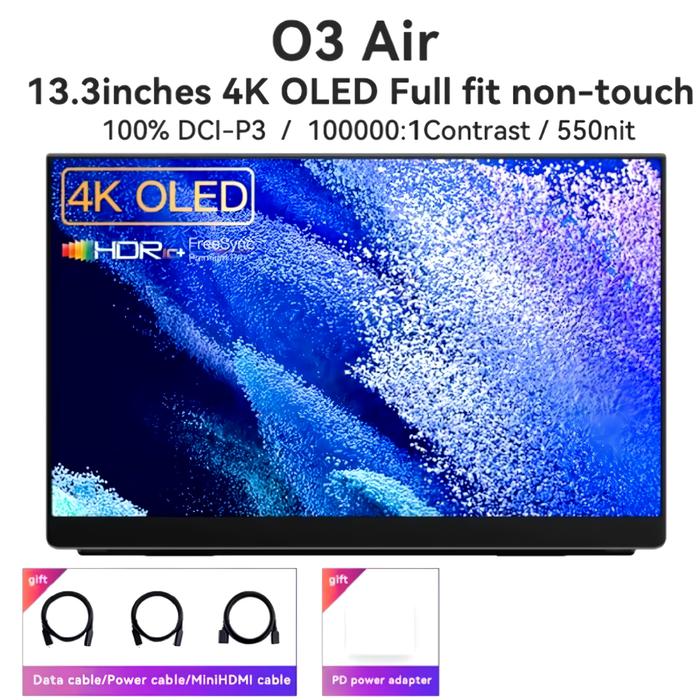 Gambar Portable Monitor EHOMEWEI OLED Air Seires 13.3" 4K60HZ 100%DCI-P3 G-sensor Touch Monitors For Laptop PC PS5 XBOX - O3 Air dari Click n Fit undefined Tokopedia