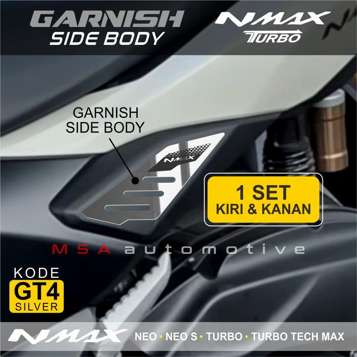 Gambar Garnish side body Nmax neo, neo s, turbo, turbo tech max - silver dari elite sticker undefined Tokopedia