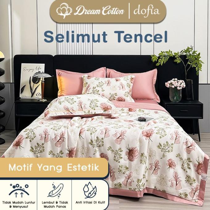 Gambar Dreamcotton Selimut Tencel Premium Motif Bunga Aesthetic, Selimut Dewasa, Quilt Lembut & Mewah 150x200cm 200x230cm - QueenPink, Queen 1,5x2m dari MY DREAM_STORE undefined Tokopedia