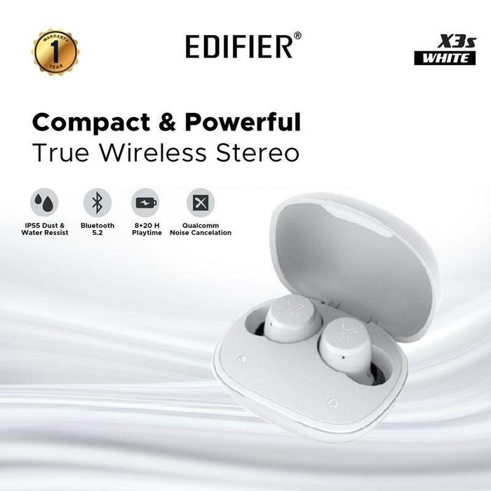 Gambar EDIFIER X3S TWS Wireless Bluetooth 5.2 Earphone Qualcomm aptX cVc ENC - Putih dari Earphone Wireless 54 undefined Tokopedia