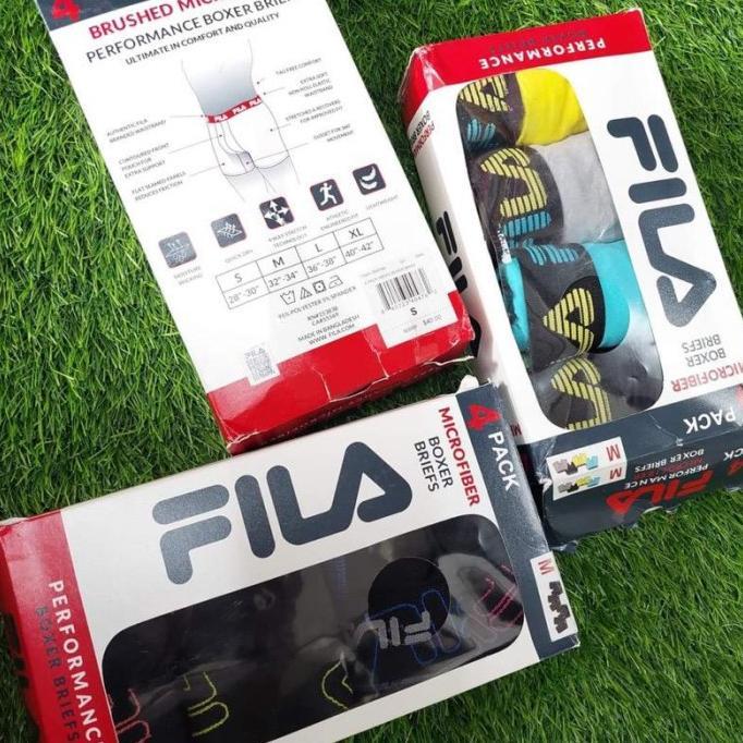 Gambar Pakaian Pria FILA Performance Brief Boxers Original Pack (isi 4 pcs) ORIGINAL BEST QUALITY - 1 Box isi 4pcs, S dari farisaaima undefined Tokopedia