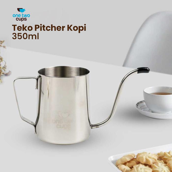 Gambar Teko Kopi Leher Angsa One Two Cups Teapot Drip Kettle Cup Cangkir 250ml 350ml Stainless Steel - 350ml dari CENRANA undefined Tokopedia