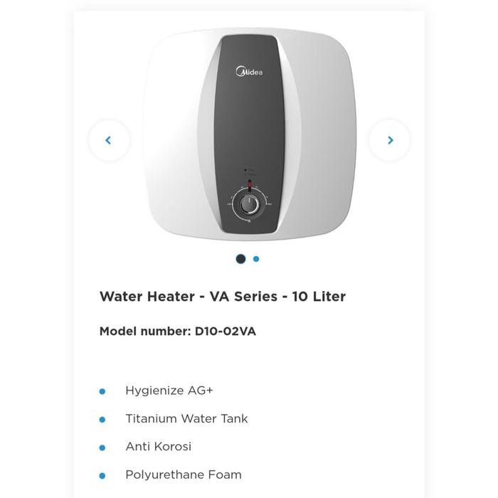 Gambar Water Heater MIDEA Pemanas Air Listrik Midea DA 10 - DA 15-DA 30 02VA ORIGINAL - DA10-02VA 10L dari ABC ELEKTRONIK SUMBERSARI undefined Tokopedia