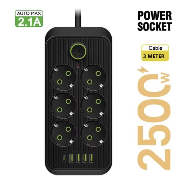 Gambar TERMINAL LISTRIK PERFECTION 4 LUBANG + 3 USB 2A POWER SOCKET ADAPTOR - 6 SOKET HTM 3M dari SMARTCOM TECHNOLOGY undefined Tokopedia