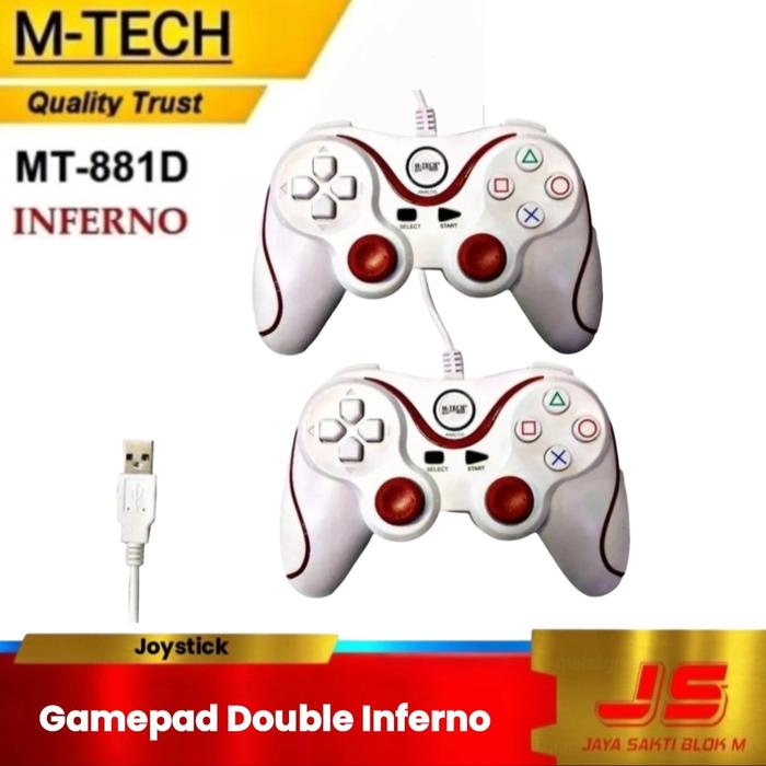 Gambar M-Tech Gamepad Double MT-881D inferno Joystick for PC/Laptop - Putih dari JAYASAKTI BLOK M undefined Tokopedia