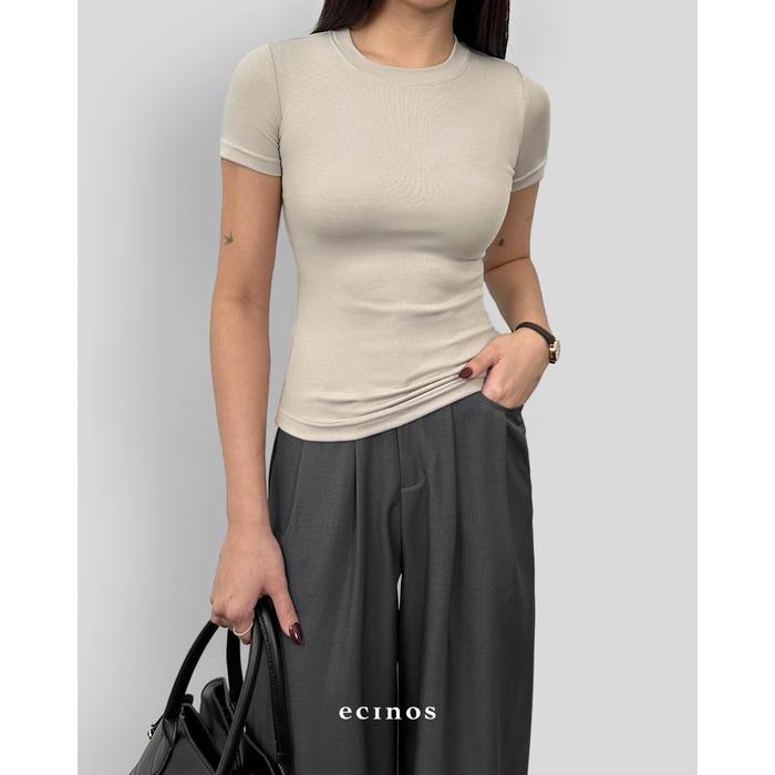 Gambar ECINOS - Core Fitted Tencel T-shirt 2.0 (Regular) - Sand, XL dari ecinos undefined Tokopedia