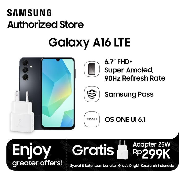 Gambar Samsung Galaxy A16 4G LTE 8/128GB | Processor : Helio G99 - Black dari Atlantic - Mobile Authorized undefined Tokopedia