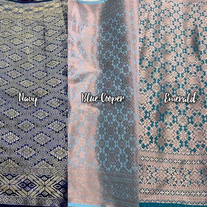 Gambar Kain songket semi Palembang ( PERSETENGAH METER) Songket tenun - Navy dari CAPRICORN ST undefined Tokopedia