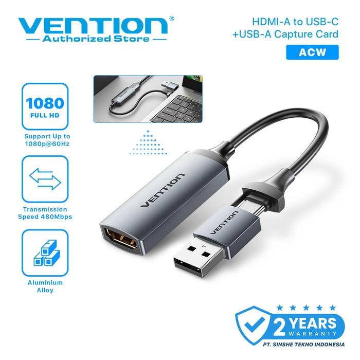 Gambar Vention Video Capture Card USB to HDMI Game Capture for Streaming ACW dari Vention Authorized Medan undefined Tokopedia