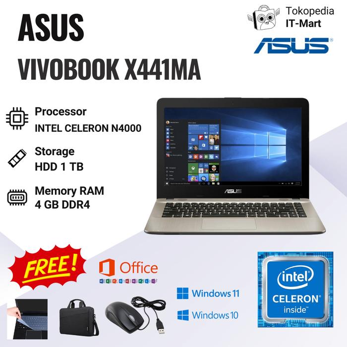 4*2様 14インチ　Intel Celeron N4000 Windows 1 Jual ASUS X441MA INTEL CELERON N4000 RAM 4GB HDD 1 TB 14 INCH - 4