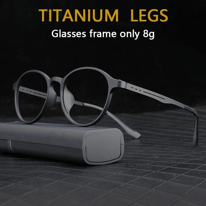 Jual New 2024 Business Eyewear Retro Round TR90 Titanium