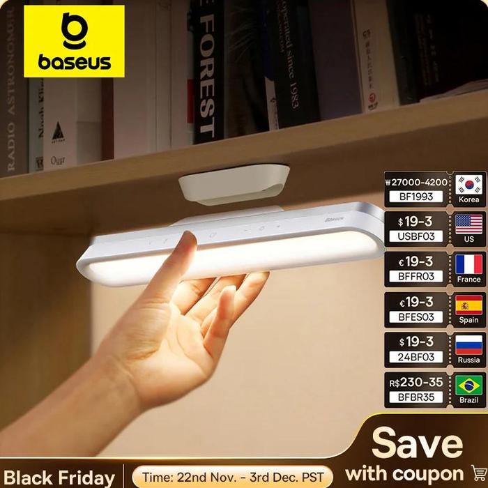 Jual Baseus Magnetic Desk Lamp Hanging LED Table Lamp Chargeable