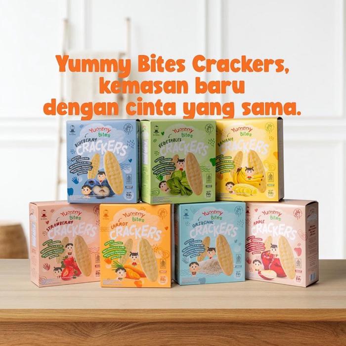 Gambar YUMMY BITES Baby Rice Cracker Crackers 50gr Snack Bayi / Biskuit baby - Apple dari Bebekidz undefined Tokopedia