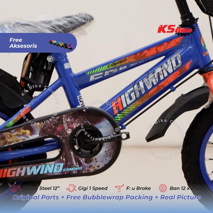 Gambar BMX Erminio Highwind Ban 2.4 12 Inch Sepeda Anak Laki Laki Umur 2 3 4 Tahun Sepeda Cowo Roda Samping Bantuan like Transformer KS Bike Cirebon - Biru dari Toko Sepeda KS Bike Cirebon undefined Tokopedia
