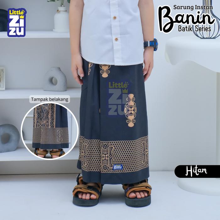 Gambar Little Zizu - Sarung Anak Instan Batik Motif Sarwon Sarung Banin Bahan Katun Mikro Karet Elastis Pinggang - Hitam, S dari Little Zizu Kota Depok Tokopedia