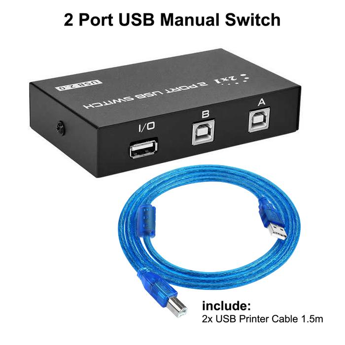 Gambar Manual Switch USB Printer 2 / 4 Port Sharing Switcher USB 2.0 Printer - 2 Port + Kabel dari ACC-M2 undefined Tokopedia