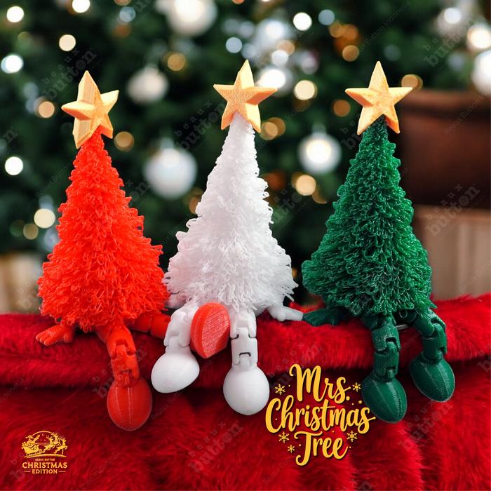 Gambar MRS CHRISTMAS TREE POHON NATAL MINI ADA TANGAN DAN KAKI LUCU dari BeauxButton undefined Tokopedia