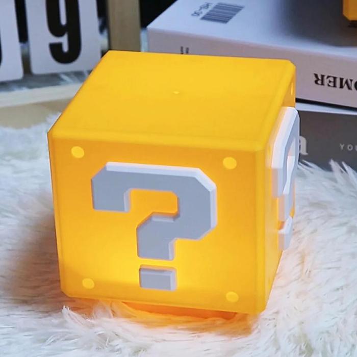 Gambar Super Mario Bros LED Night Light Question Mark Brick Lamp Star Statue USB Charging Table Lamp Children's Children's birthday gif - BROWN, USB Plug dari DisneyLamp undefined Tokopedia