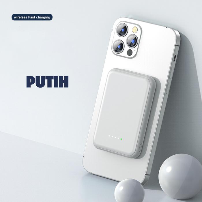 Gambar Magnetik Wireless Power Bank 10000 mAh MagSafe Power Bank Fast Charging Portable Power Bank Powerbank Magnet  Magnetic Charger Mini Size Magsafe Nirkabel Magnetik Battery Pack Wireless External Battery Pengisi daya nirkabel magnetik iphone Ponsel Hijau - Putih dari Elektro Shop08 undefined Tokopedia