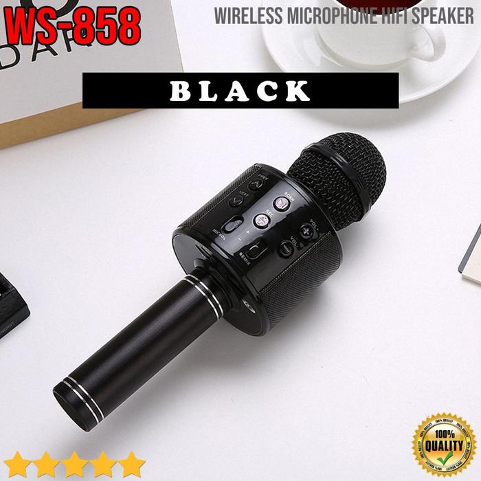 Gambar Mic Karaoke Mikrofon Original Errly Wireless Bluetooth Microphone Smule Wster W-Ster Ws858 Ws-858 - Hitam dari Pasar Malio undefined Tokopedia