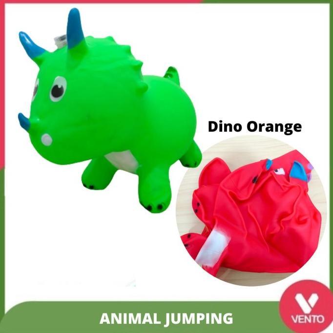 Gambar Kuda Kudan Karet Jumping Animal Mainan Tunggang Anak Genjot Hewan - Dino Orange dari Berkaah Toys undefined Tokopedia