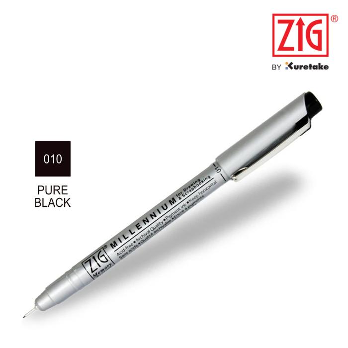 Gambar ZIG KURETAKE MEMORY SYSTEM MILLENIUM BLACK - 01 dari ZIG Kuretake.Indonesia undefined Tokopedia