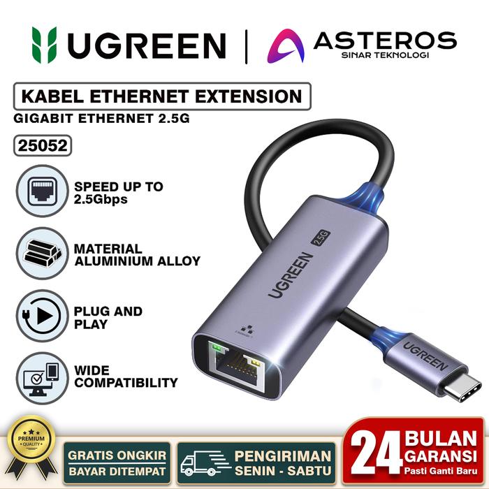Gambar UGREEN Adapter Type C 3.1 to RJ45 Gigabit Ethernet Network 2500Mbps - 25052 2.5Gbps dari ASTEROS OFFICIAL undefined Tokopedia