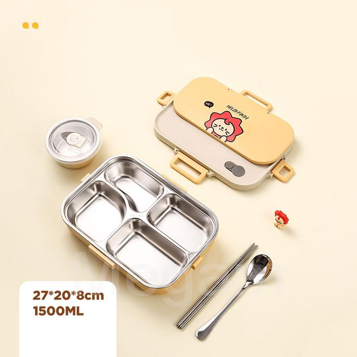 Gambar MEGAM Kotak Makan Bekal Anak Dewasa Lunch Box Tahan Panas Anti Tumpah Tempat Penyimpanan HMB141 - Lion dari Megam.id undefined Tokopedia