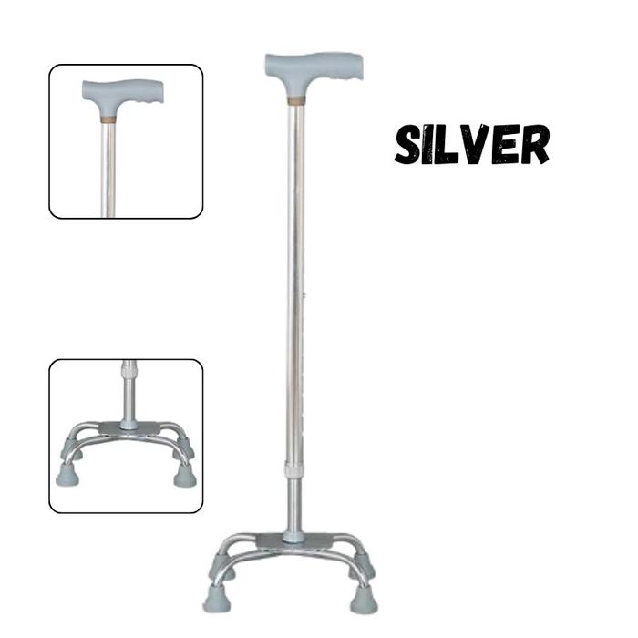 Gambar Tongkat Gea Medical Model Kaki 4 Persegi Alat Bantu Jalan [TGT8B] - Silver dari Diamondstore28 undefined Tokopedia