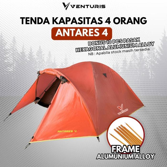 Gambar AS Tenda Venturis Outdoor Antares 4 Frame Almunium Alloy Kapasitas 4 Orang Tenda Antares 4 Anti Air dari Adventure Store01 undefined Tokopedia